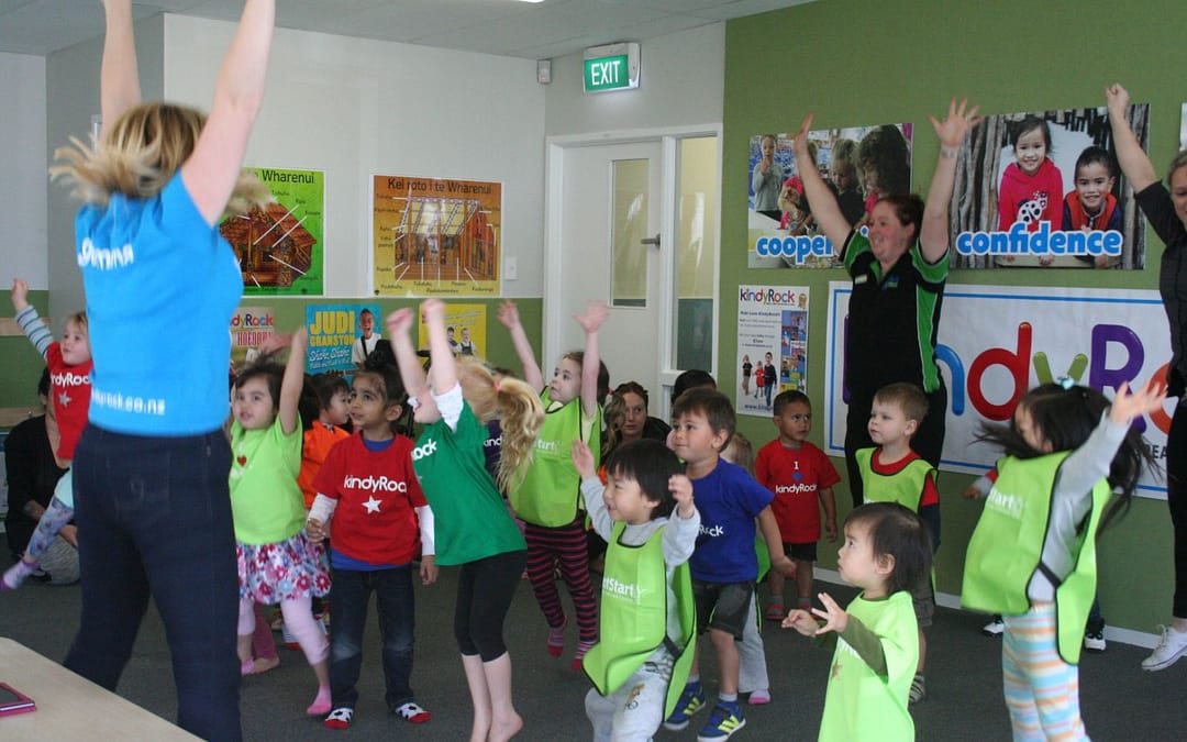 kindyRock music education activity with class of preschoolers